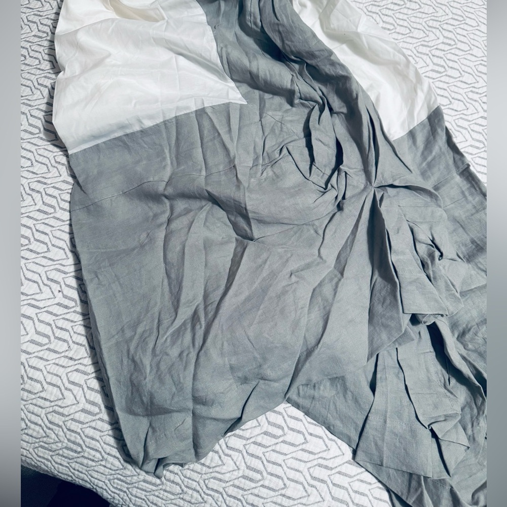 West Elm European Flax Linen Bed Skirt Queen NWOT